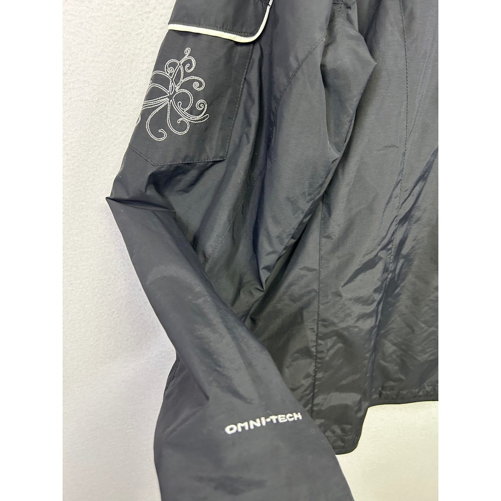 Gorpcore Hiking Columbia Womens XL Black Omni-Tech Waterproof Rain Jacket Shell - Picture 4 of 14